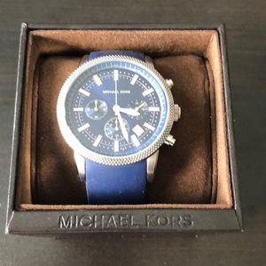 Michael Kors blue and silver watch